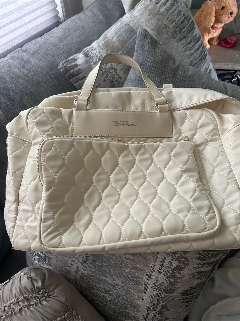 Quilted Cream Women's Tote Bag - Stylish Everyday Carry
